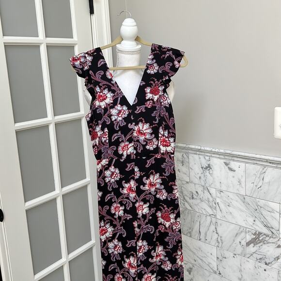Club Monaco Floral Jumpsuit Sleeveless Cropped Wide Leg 4 small - Picture 3 of 5